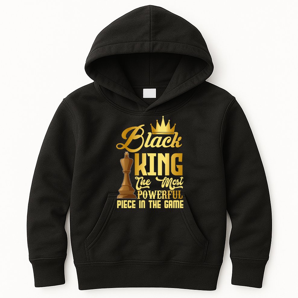 The Black King Is The Strongest Figure In The Game Chess Kids Hoodie