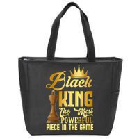The Black King Is The Strongest Figure In The Game Chess Zip Tote Bag