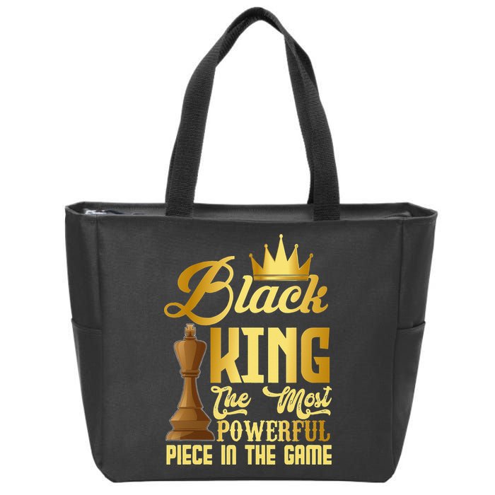 The Black King Is The Strongest Figure In The Game Chess Zip Tote Bag