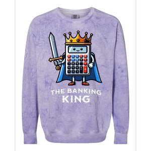 The Banking King Funny Illustration Calculator Colorblast Crewneck Sweatshirt