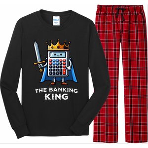 The Banking King Funny Illustration Calculator Long Sleeve Pajama Set