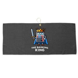 The Banking King Funny Illustration Calculator Large Microfiber Waffle Golf Towel