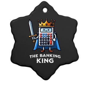 The Banking King Funny Illustration Calculator Ceramic Star Ornament