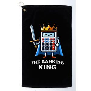 The Banking King Funny Illustration Calculator Platinum Collection Golf Towel