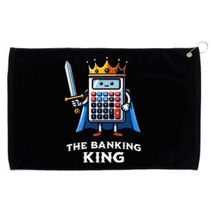 The Banking King Funny Illustration Calculator Grommeted Golf Towel