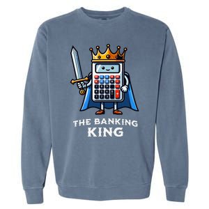 The Banking King Funny Illustration Calculator Garment-Dyed Sweatshirt