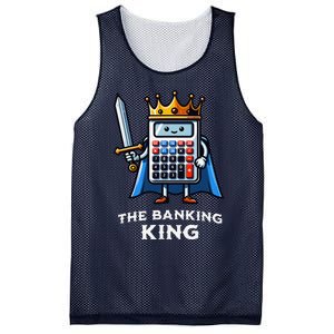 The Banking King Funny Illustration Calculator Mesh Reversible Basketball Jersey Tank