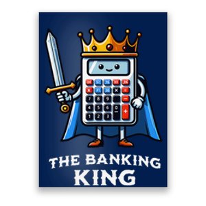 The Banking King Funny Illustration Calculator Poster