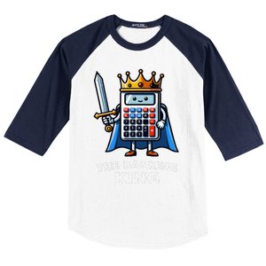 The Banking King Funny Illustration Calculator Baseball Sleeve Shirt