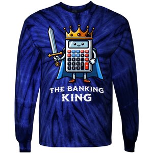 The Banking King Funny Illustration Calculator Tie-Dye Long Sleeve Shirt