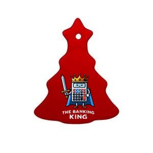 The Banking King Funny Illustration Calculator Ceramic Tree Ornament