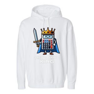 The Banking King Funny Illustration Calculator Garment-Dyed Fleece Hoodie