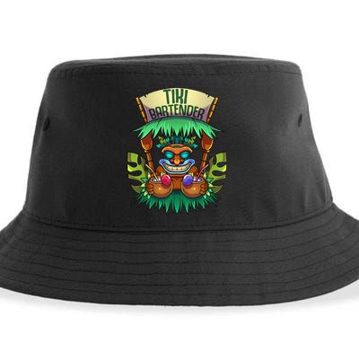 Tiki Bartender Kahuna Tropical Drinks Cocktails Luao Party Sustainable Bucket Hat