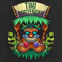 Tiki Bartender Kahuna Tropical Drinks Cocktails Luao Party 7 Panel Mesh Trucker Snapback Hat
