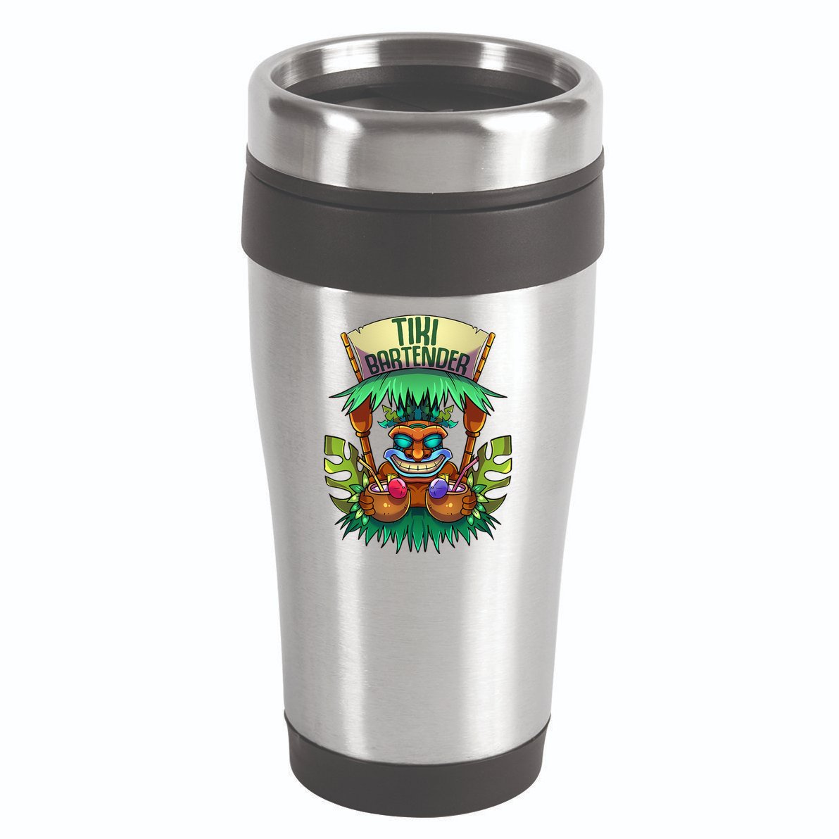 Tiki Bartender Kahuna Tropical Drinks Cocktails Luao Party 16oz Travel Tumbler