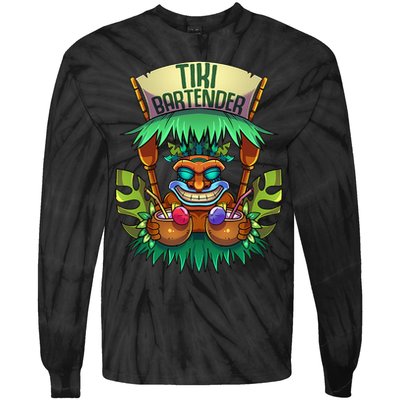 Tiki Bartender Kahuna Tropical Drinks Cocktails Luao Party Tie-Dye Long Sleeve Shirt