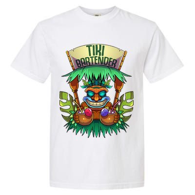Tiki Bartender Kahuna Tropical Drinks Cocktails Luao Party Garment-Dyed Heavyweight T-Shirt