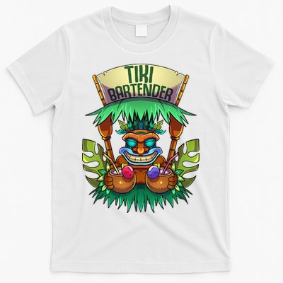 Tiki Bartender Kahuna Tropical Drinks Cocktails Luao Party T-Shirt