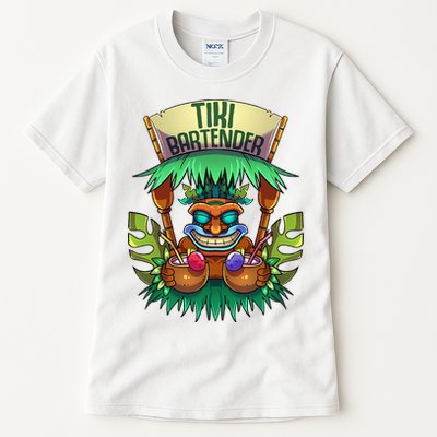 Tiki Bartender Kahuna Tropical Drinks Cocktails Luao Party Tall T-Shirt
