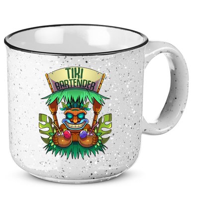 Tiki Bartender Kahuna Tropical Drinks Cocktails Luao Party 15oz Campfire Ceramic Mug