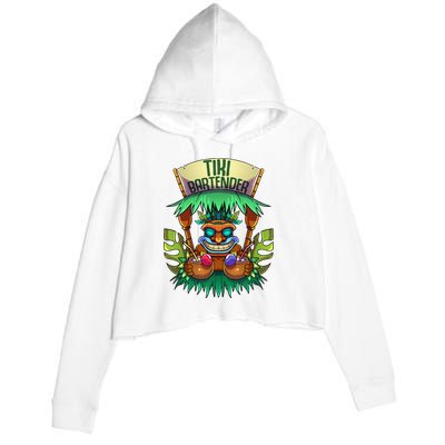 Tiki Bartender Kahuna Tropical Drinks Cocktails Luao Party Crop Fleece Hoodie