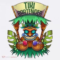 Tiki Bartender Kahuna Tropical Drinks Cocktails Luao Party Premium T-Shirt