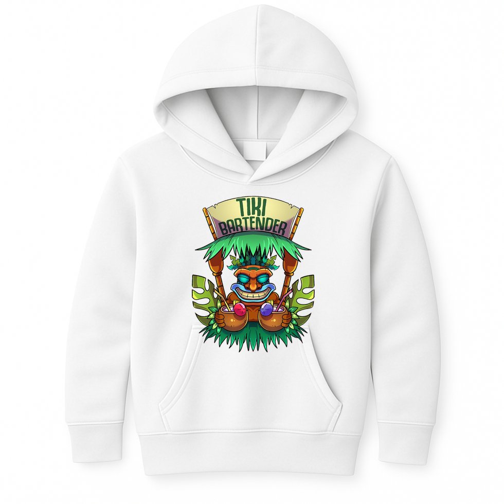 Tiki Bartender Kahuna Tropical Drinks Cocktails Luao Party Kids Hoodie