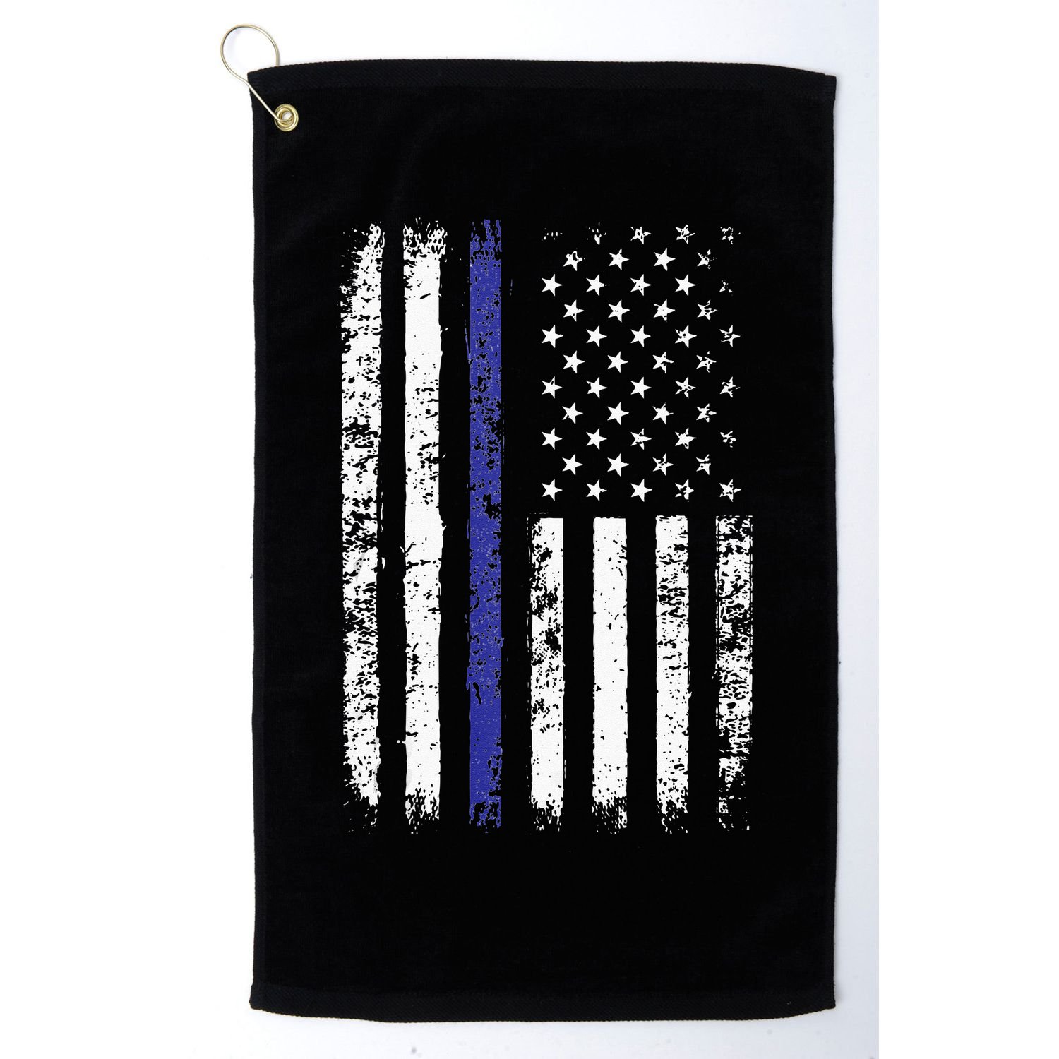 Thin Blue Line American Flag Police Officer Back Dad Gift Golf Towel