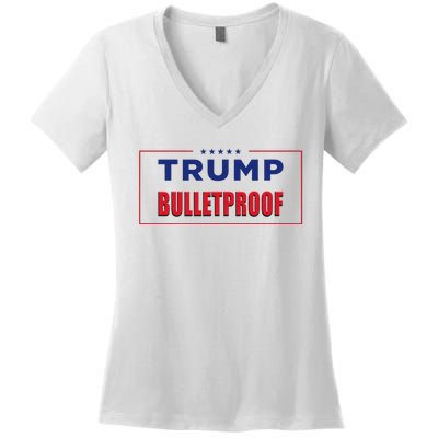 Trump Bulletproof Love And Support America Women's V-Neck T-Shirt