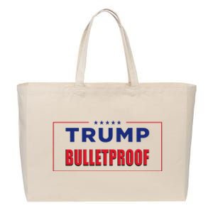 Trump Bulletproof Love And Support America Cotton Canvas Jumbo Tote