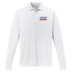 Trump Bulletproof Love And Support America Performance Long Sleeve Polo