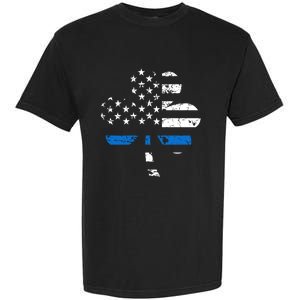 Thin Blue Line Usa Flag Shamrock Police St Patricks Day Gift Garment-Dyed Heavyweight T-Shirt