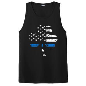 Thin Blue Line Usa Flag Shamrock Police St Patricks Day Gift PosiCharge Competitor Tank