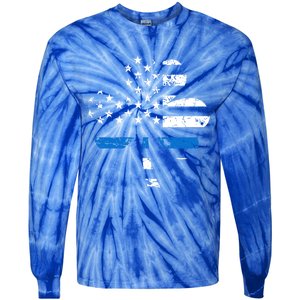 Thin Blue Line Usa Flag Shamrock Police St Patricks Day Gift Tie-Dye Long Sleeve Shirt