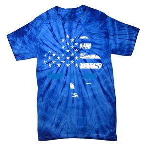 Thin Blue Line Usa Flag Shamrock Police St Patricks Day Gift Tie-Dye T-Shirt