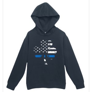 Thin Blue Line Usa Flag Shamrock Police St Patricks Day Gift Urban Pullover Hoodie