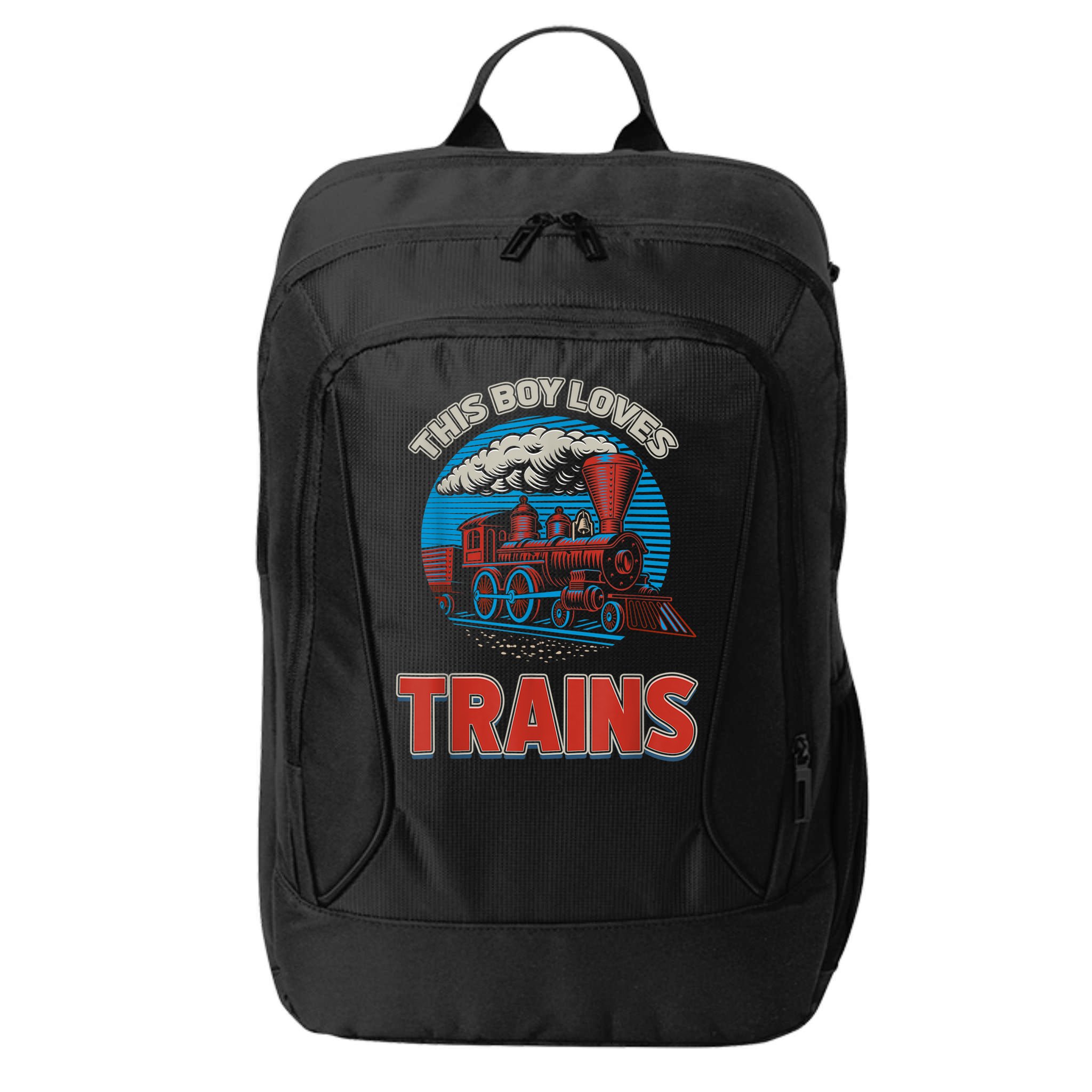 This Boy Loves Trains Locomotives And Wagon! Boys Train City Backpack