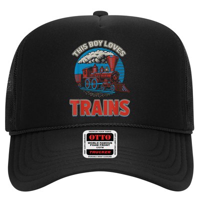 This Boy Loves Trains Locomotives And Wagon! Boys Train Trucker Hat