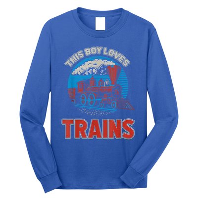 This Boy Loves Trains Locomotives And Wagon! Boys Train Long Sleeve Shirt