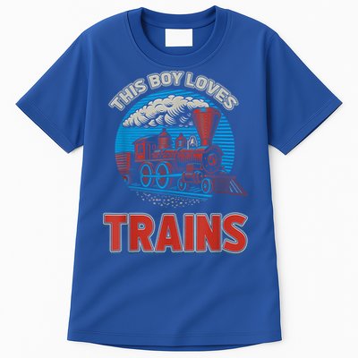 This Boy Loves Trains Locomotives And Wagon! Boys Train Tall T-Shirt