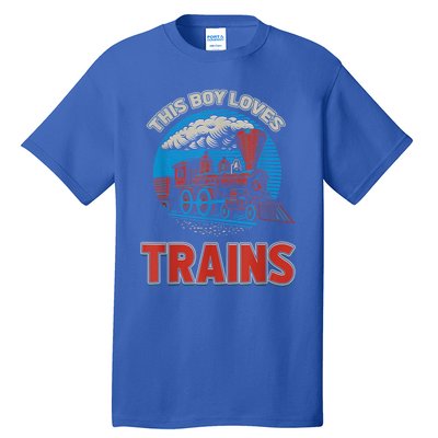 This Boy Loves Trains Locomotives And Wagon! Boys Train Tall T-Shirt