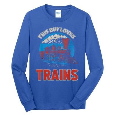 This Boy Loves Trains Locomotives And Wagon! Boys Train Tall Long Sleeve T-Shirt