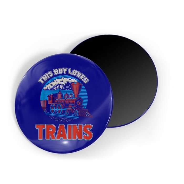 This Boy Loves Trains Locomotives And Wagon! Boys Train Magnet