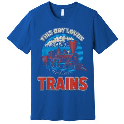 This Boy Loves Trains Locomotives And Wagon! Boys Train Premium T-Shirt