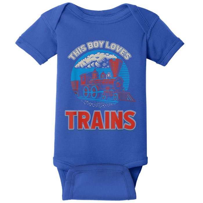 This Boy Loves Trains Locomotives And Wagon! Boys Train Baby Bodysuit