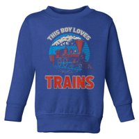 This Boy Loves Trains Locomotives And Wagon! Boys Train Toddler Sweatshirt