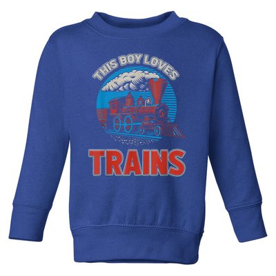 This Boy Loves Trains Locomotives And Wagon! Boys Train Toddler Sweatshirt