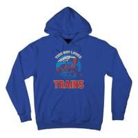 This Boy Loves Trains Locomotives And Wagon! Boys Train Tall Hoodie