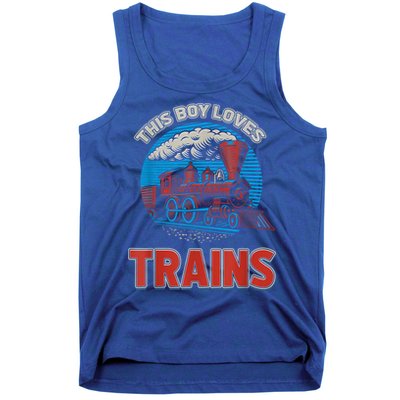 This Boy Loves Trains Locomotives And Wagon! Boys Train Tank Top