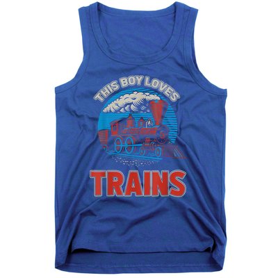 This Boy Loves Trains Locomotives And Wagon! Boys Train Tank Top